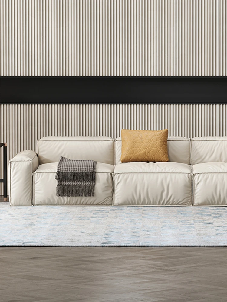 

Роскошный Чрезвычайно простой кожаный диван светильник, итальянский диван из воловьей кожи с головкой для гостиной, современный кожаный диван