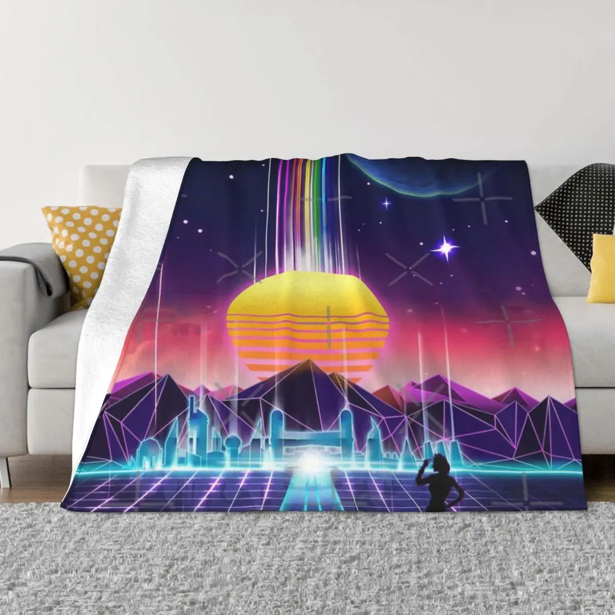 

Одеяла и пледы Neon Sunrise кровать в стиле аниме, тонкое одеяло