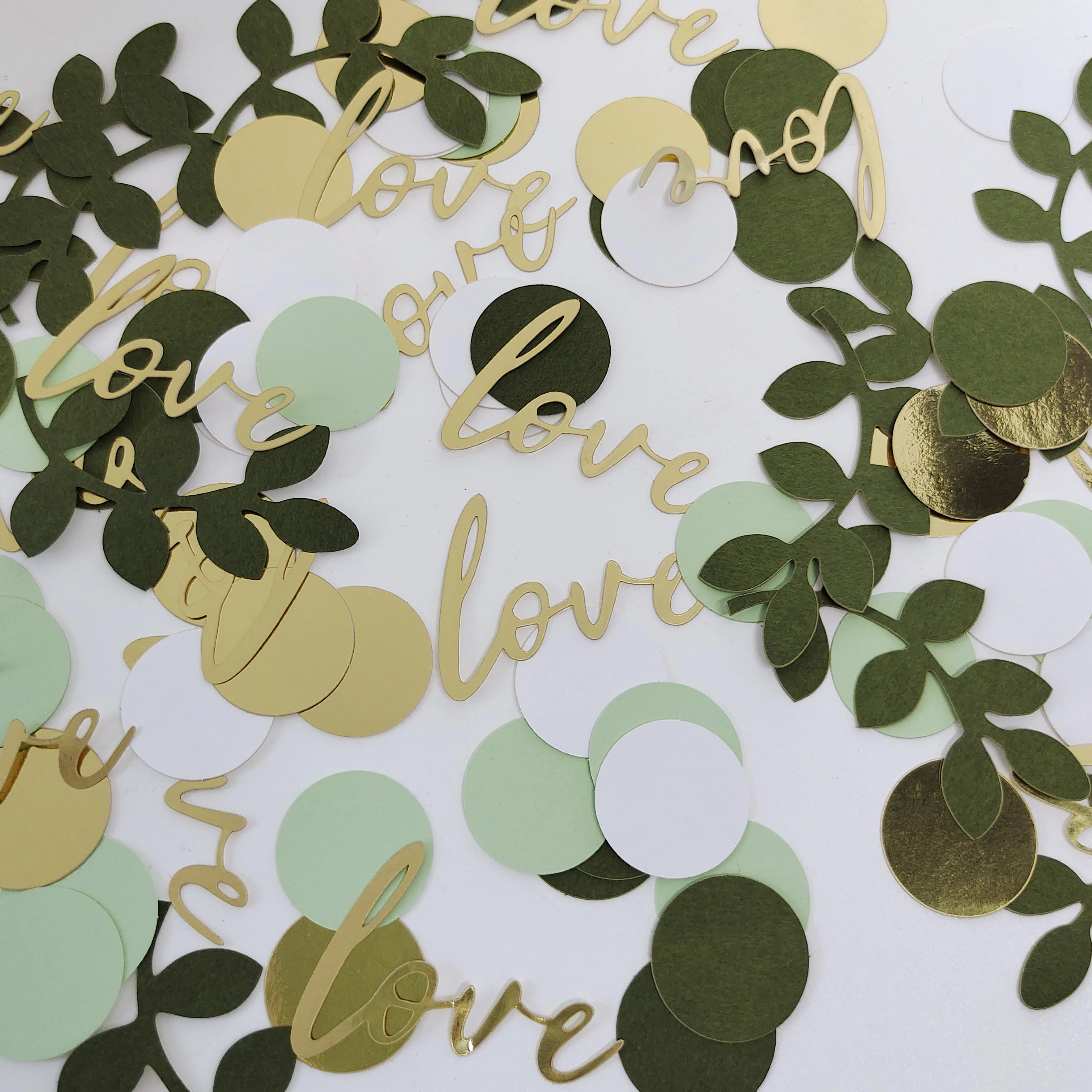 Party Decorations party decorations paper confetti 100Pcs Sage Party Confetti Love Round Leaf Plants Gold Color Paper For Diy Wedding Engagement Party Decorations Supplies