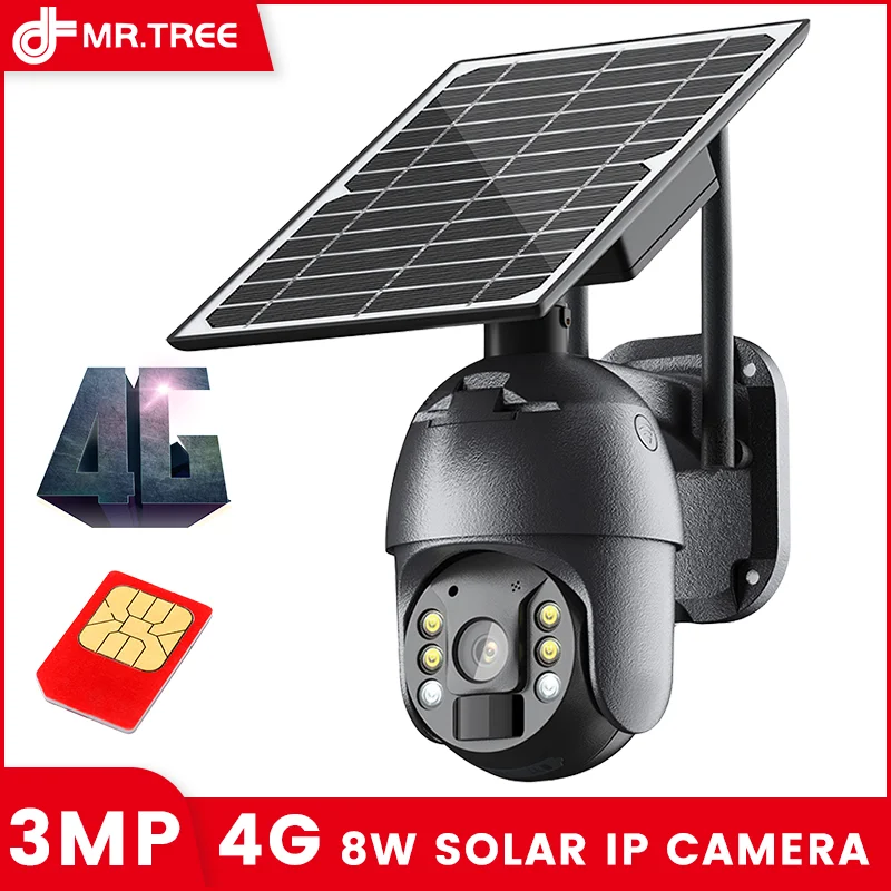 NEW 360 solar security camera WIFI/4G SIM Card Wireless Surveillance Camera PTZ Outdoor Two Way Audio Long Standby IP | Безопасность и