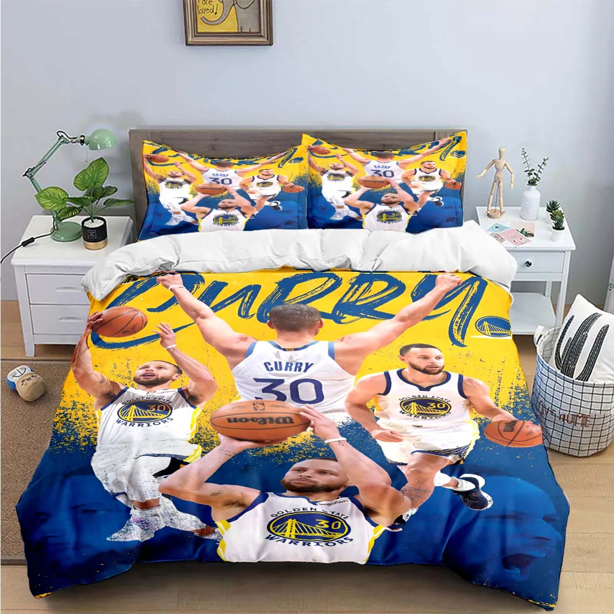 Fashion Basketball Star S-Stephen C-Curry  Print Bedding Sets Bed Supplies Set Duvet Cover Bed Comforter Set Bedding Set Gift 6