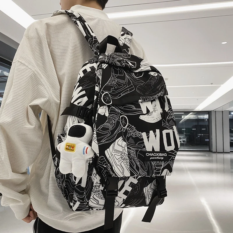 Women Men Graffiti Printing Harajuku Backpack Fashion Boy Girl