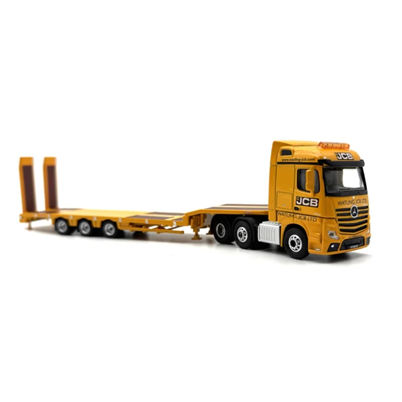 

Diecast JCB Loading Trailer Truck Car Model Decoration Alloy Car 1:76 Scale Finished Simulation Collection Gift Toys