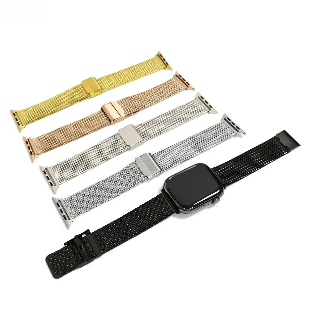 Premium Milanese Mesh Stainless Steel Watch Strap with Dual Safety Clasp - Adjustable Replacement Band