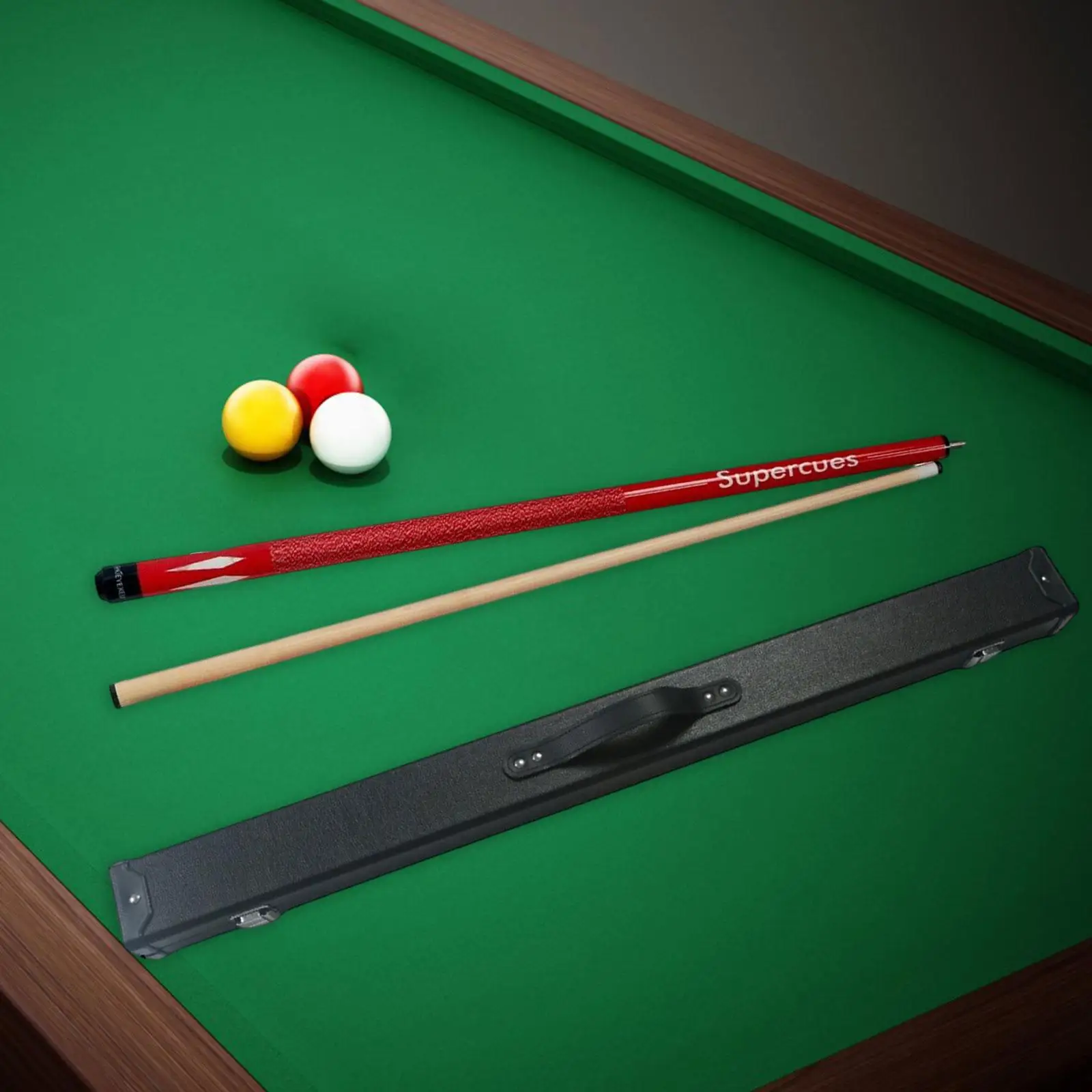 

Pool Cue with Case Two Section 58inch Segmented Accessories Pool Cue Case Wooden Billiard Cue for House Practice Cue Bar Home