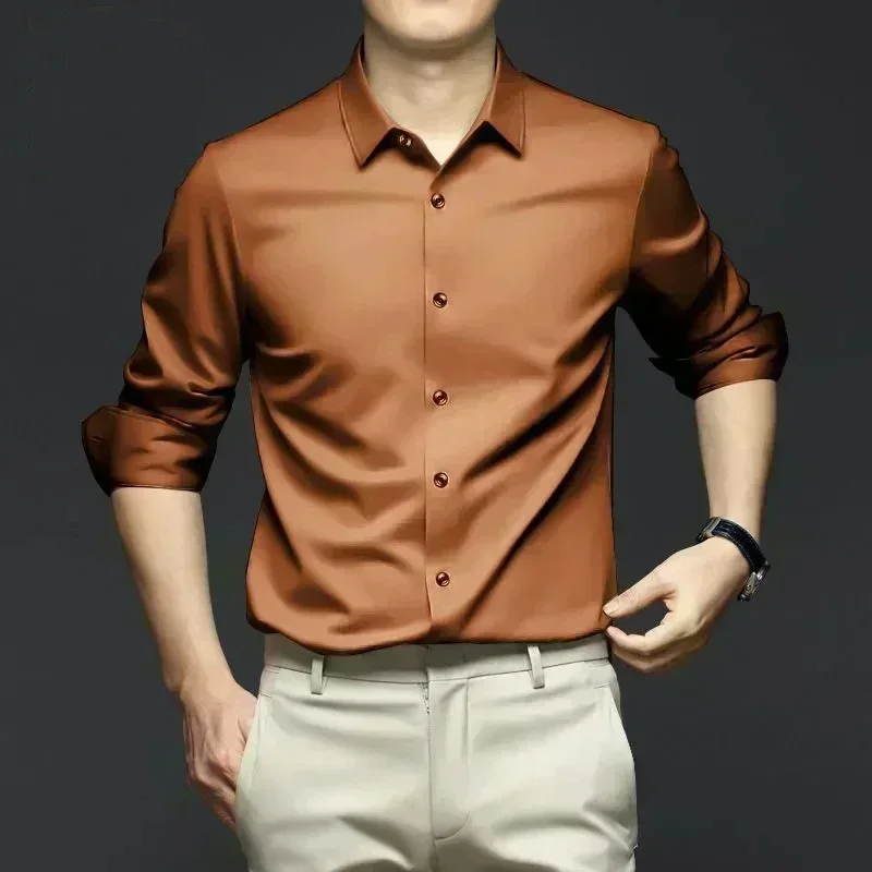 Long Sleeve Shirt Men's Non iron Wrinkle Resistant Business Dress Professional Casual Suit