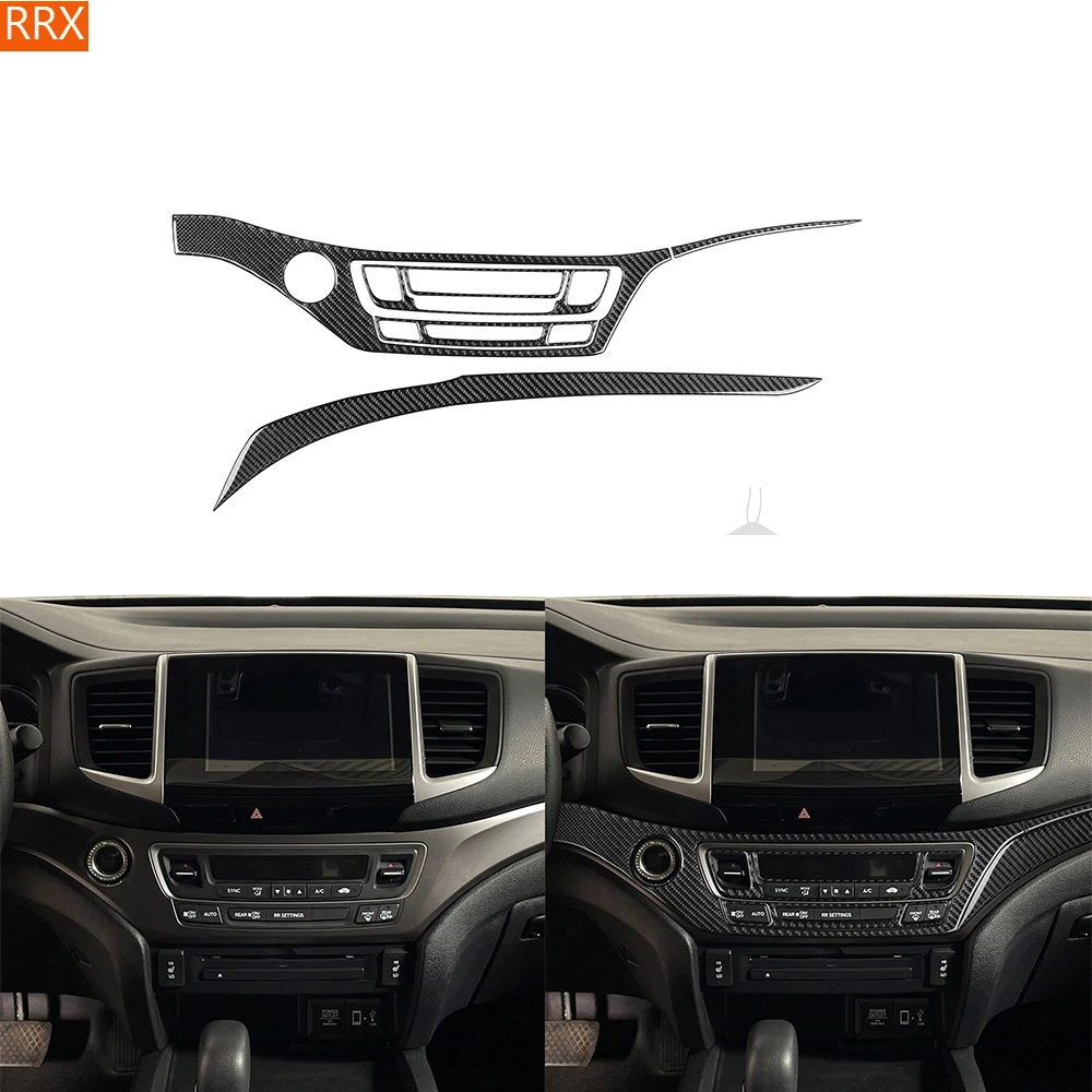 

For Honda Ridgeline 2017 2018 2019 2020 Center Console Dashboard Set Real Carbon Fiber Sticker Cover Car Interior Accessories