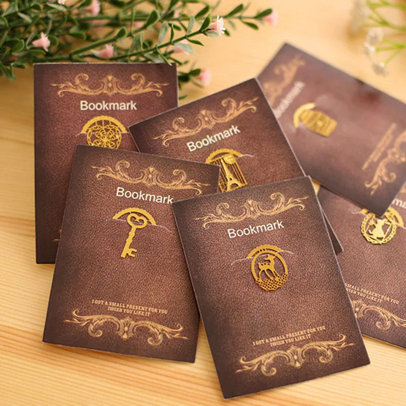 Metal Bookmark Animal Bookmark Bookmarks Stationery Supplies 7 pcs/lot Creative Animal Mini Metal Pendant