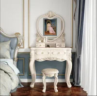Table de toilette de style européen pour chambre à coucher, petite table de toilette multifonctionnelle moderne et minimaliste pour appartement 5