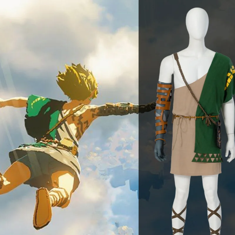 

Link Cosplay Costumes Uniform Wig Game Zelda Tears of the Kingdom Role Play Halloween Carnival Party Outfit For Man