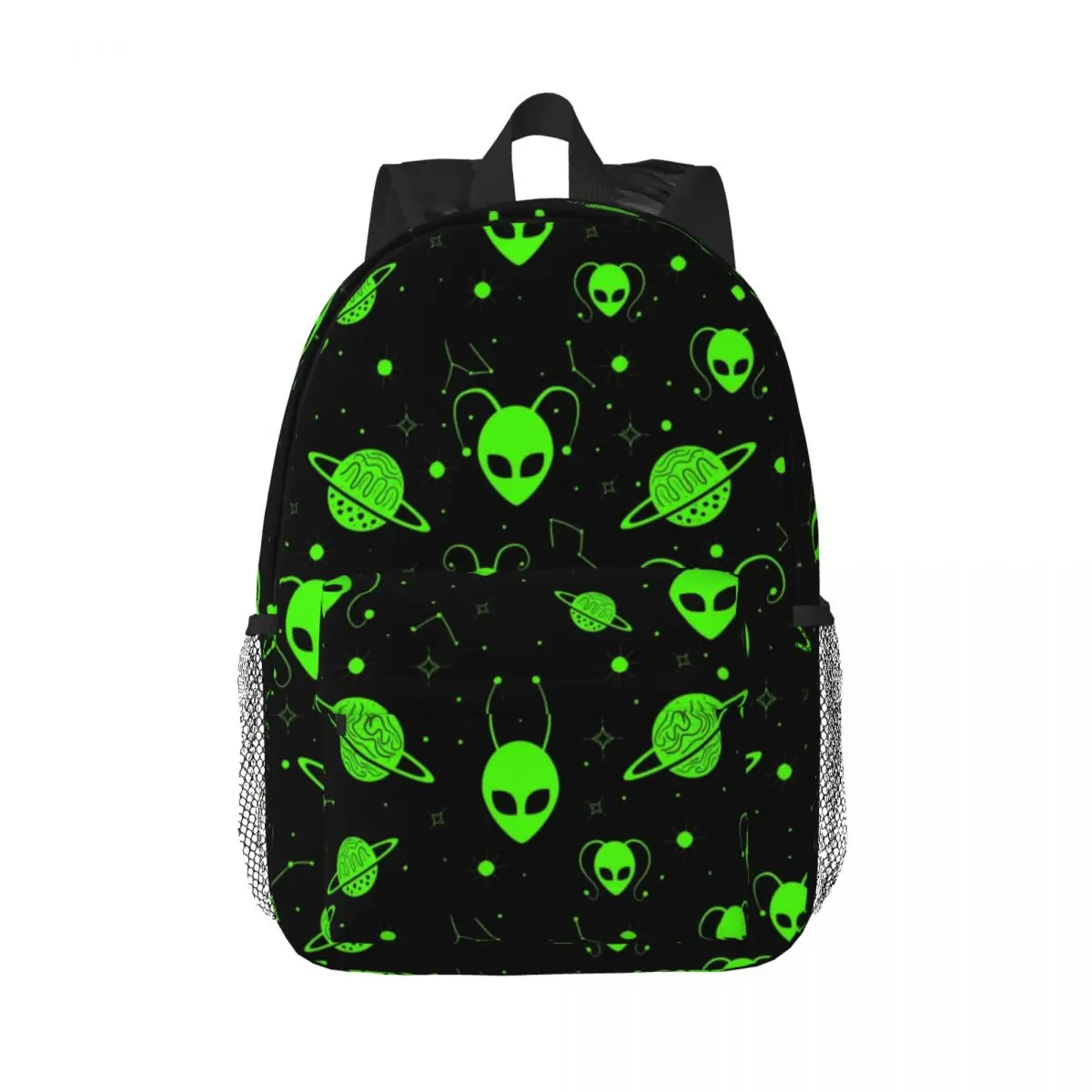 

Green Alien Universe Wondrous Backpacks College School Students Bookbag Fits 15 Inch Laptop Cosmos With Planet Stars Bags