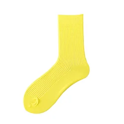 Vibrant Neon Men's Crew Ribbed Socks - One Size (Yellow  men socks)