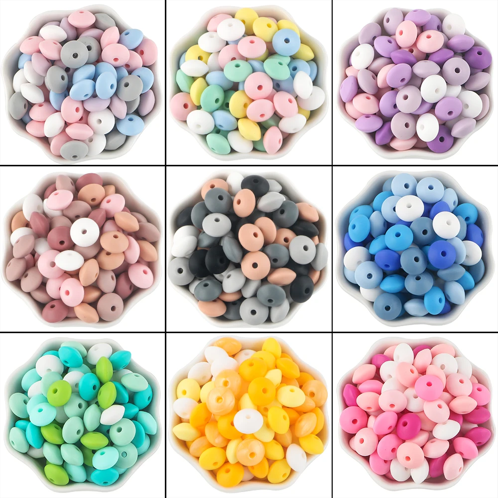 Wholesale 100Pcs 12MM Silicone Abacus Beads Silicone Beads Bulk Colorful  Spacer Beads Silicone Bead Kit for Keychains Bracelets Necklaces DIY Crafts  Making 