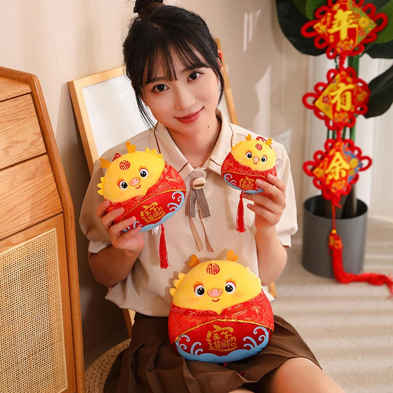 

2024 New Year Mascot Chinese Zodiac Dragon Doll Plush Toy Stuffed Lucky Dragon Pendant For New Years Home Decor