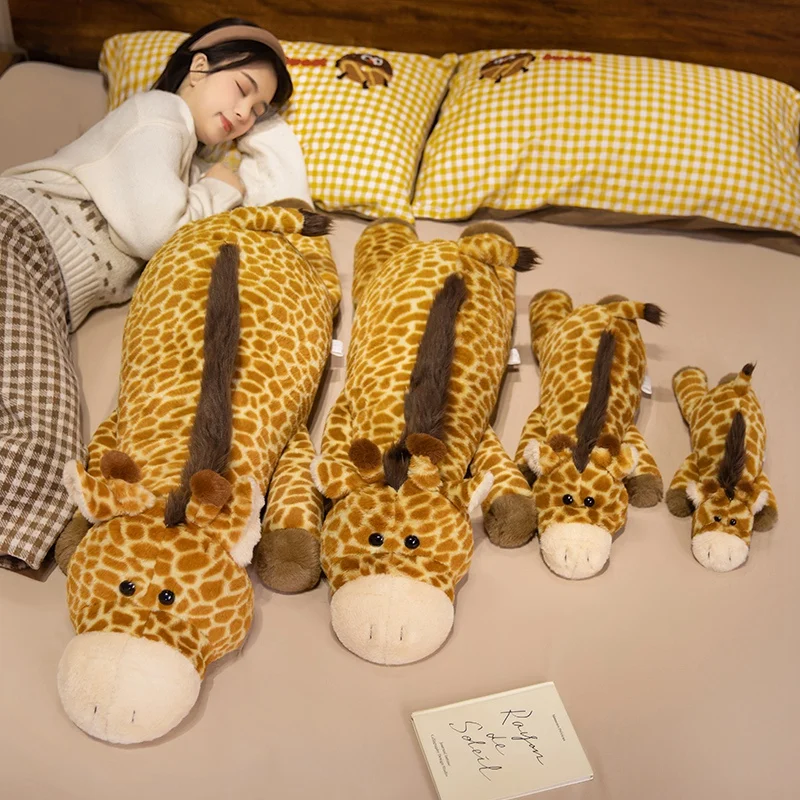 Giant Fluffy Giraffe Plush Toy Cute Animal Stuffed Doll Sleeping Pillow Floor Mat Ideal Girls Birthday Gift