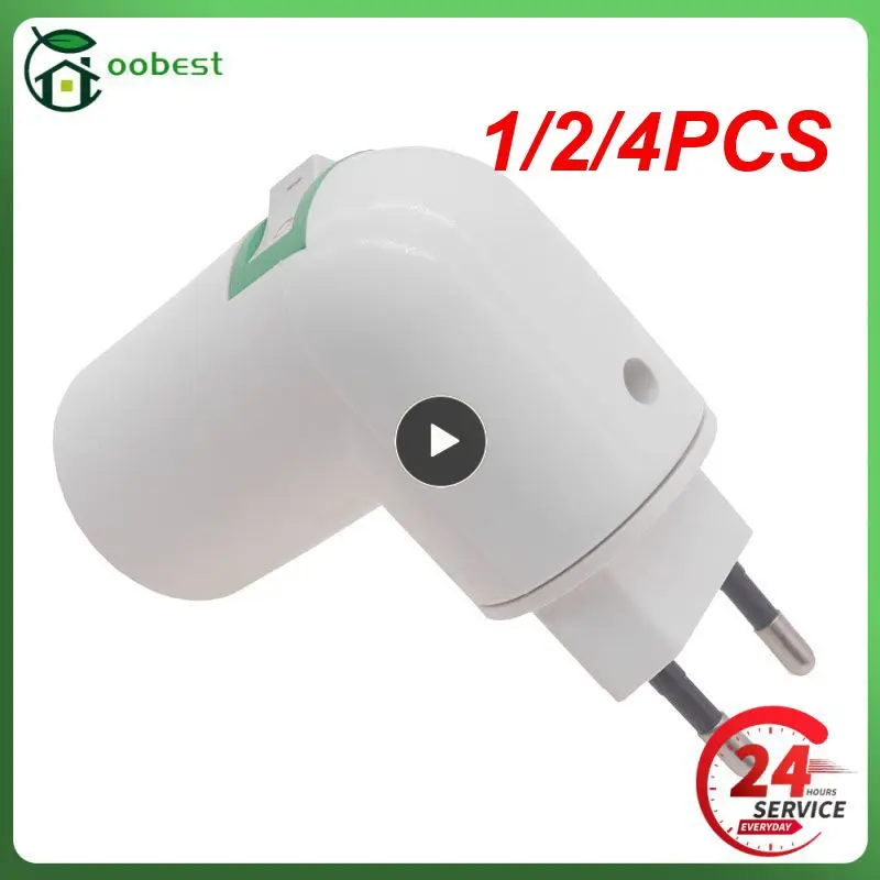 1/2/4PCS EU Plug PBT To E27 White Base LED Lamp Base Lampholder Adapter Converter Socket To E27 Lamp Bulbs Holder Bases