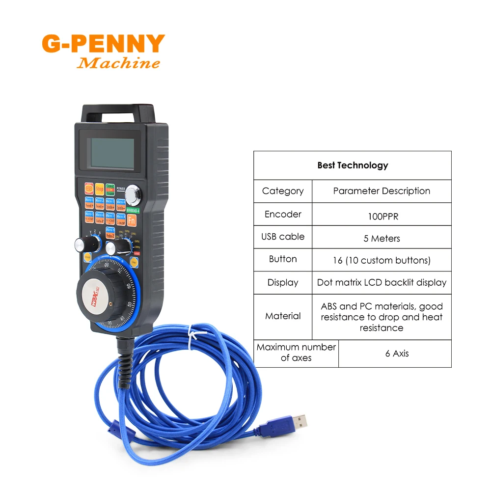 Cnc handwheel mpg manual control XHC 4/6Axis Wired Handwheel LHB04B 5V Line driver output