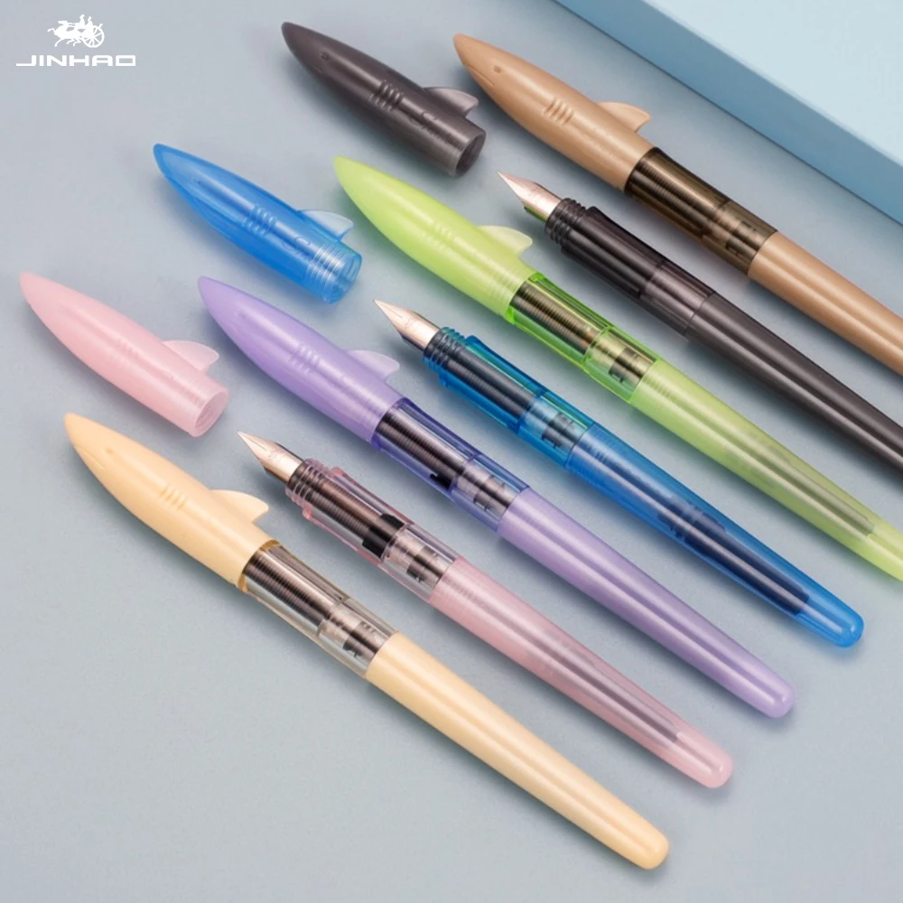 Jinhao Shark 만년필 F 펜촉 필기 잉크 펜, 서예 비즈니스 사무용품, 학생 문구 하이 퀄리티, 0.5mm