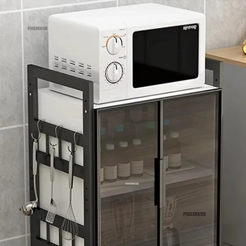 Kitchen Cabinets Small Apartment Kitchen Cabinet Modern Multi-funtional Microwave Oven Kitchenware Storage Cabinet N 4