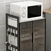 Kitchen Cabinets Small Apartment Kitchen Cabinet Modern Multi-funtional Microwave Oven Kitchenware Storage Cabinet N 4