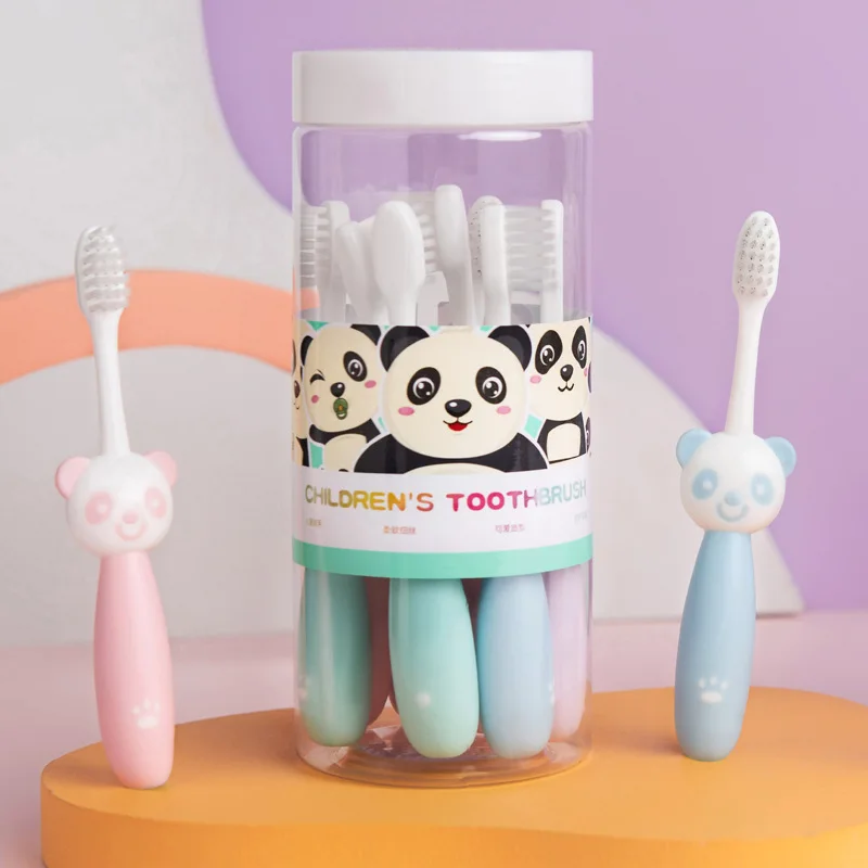 8pcs Cute Cartoon Bear Toothbrush Soft Bristle Silicone Children's Toothbrush Clean Teeth Brushing 0-12 Years Baby