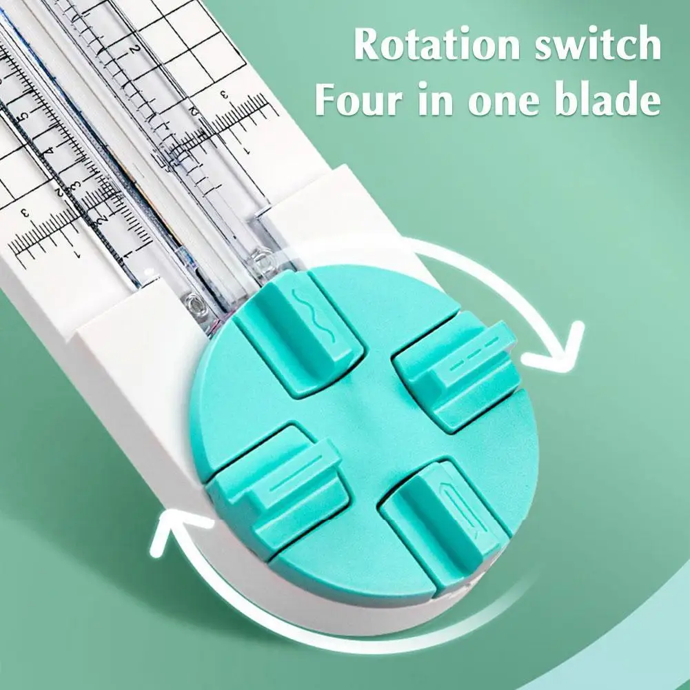 4 In1 Manual Paper Trimmer Multi Functional Handheld Craft Paper Cutting Tool Press Type Scrapbook Cutter