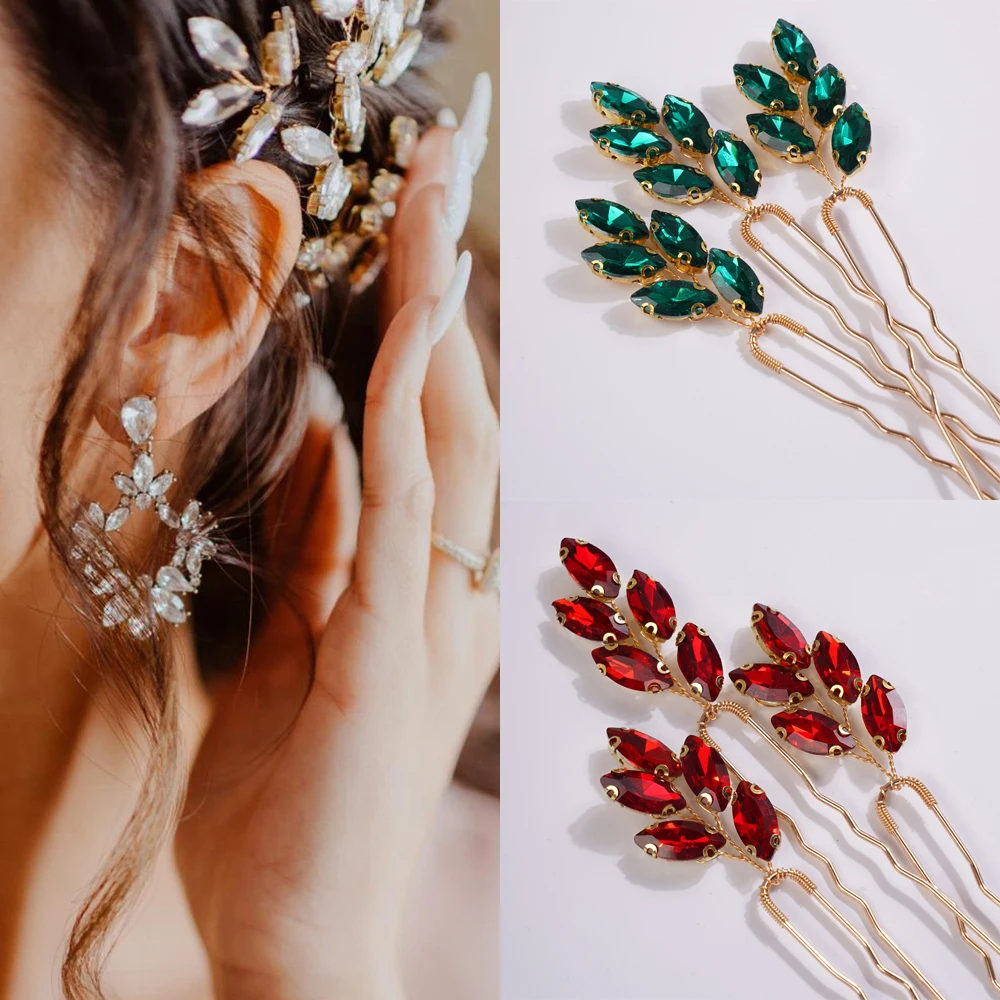 Bridal Hair Accessories Hair Accessories 10 Color Rhinestones Little Simple Bride Wedding Hair Pins Silver Bridal Hair Piece Wedding Accessories for Women and Girls