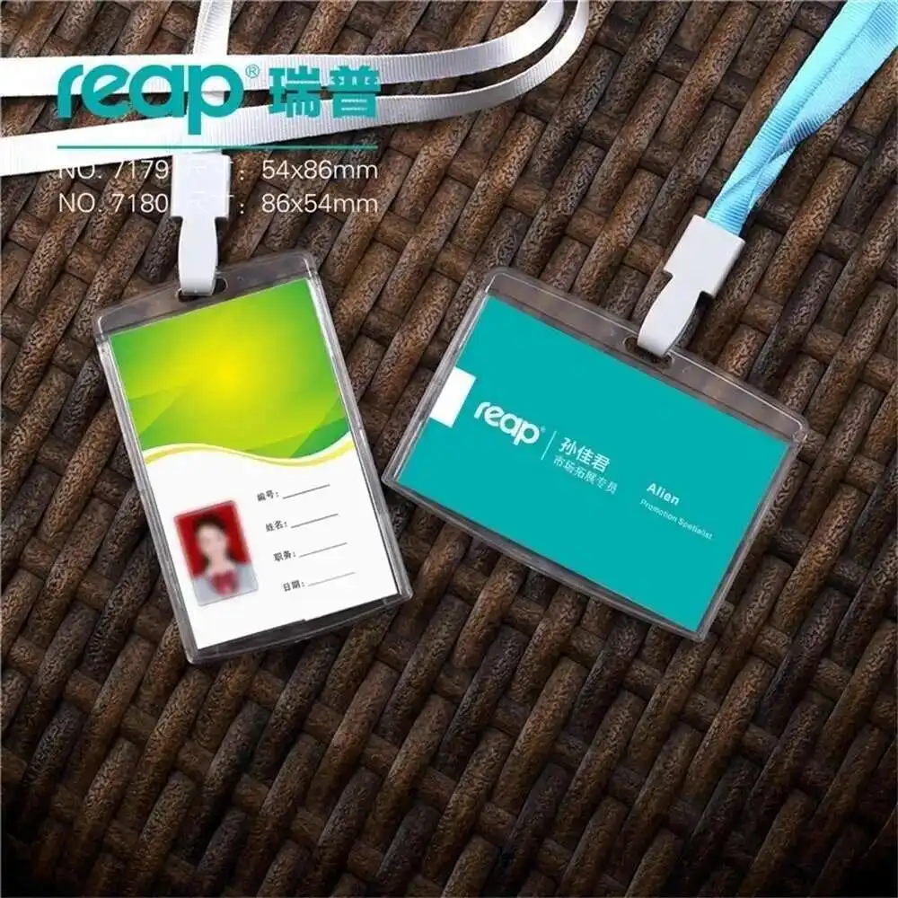 Ps Reap 7179 86*54mm With Lanyard Id/ic Card Holder Tag Badge For Kids Name Labelschool Camp Office Business