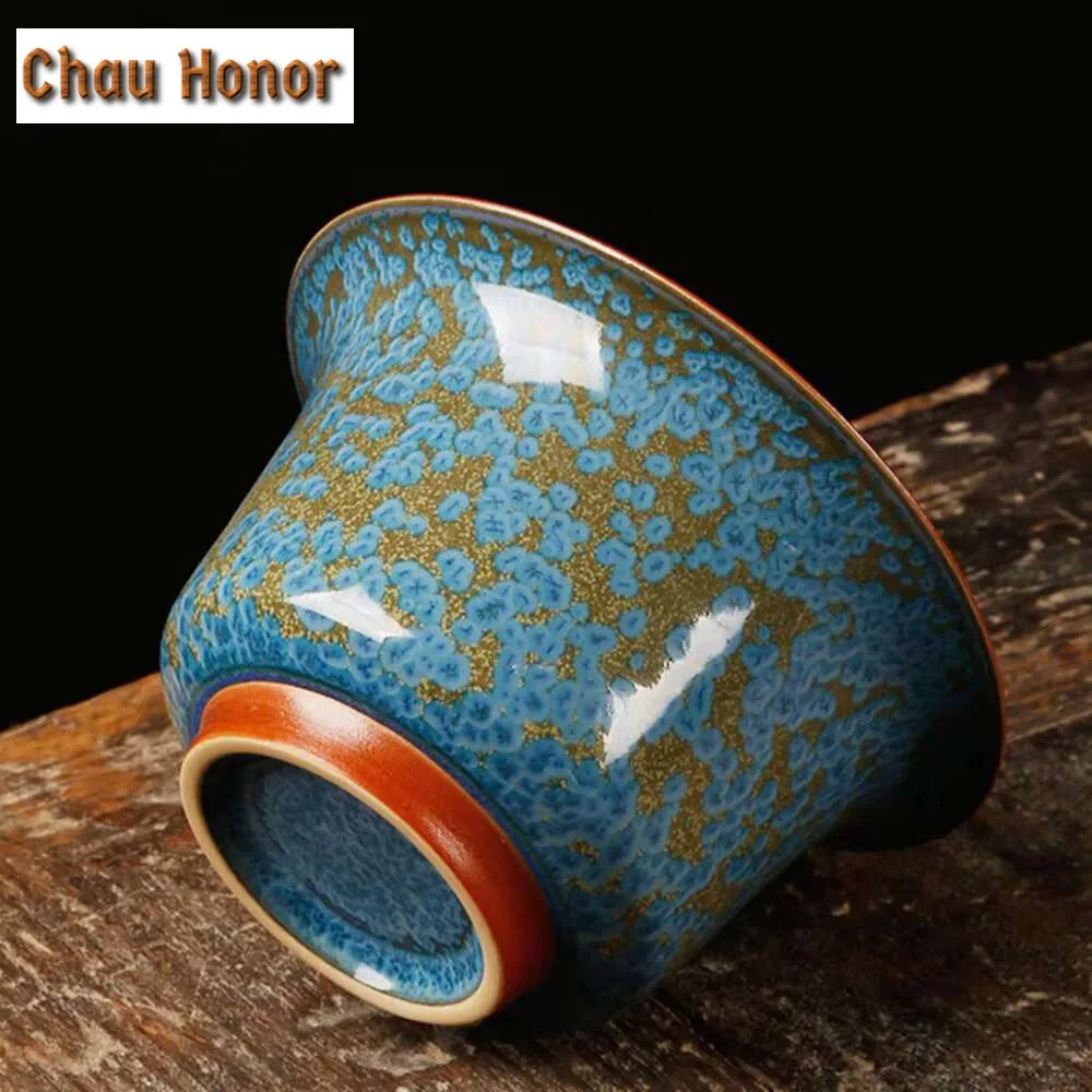 160ml Emerald Blue Jade Kiln Change Gaiwan Boutique Tea Tureen Household Tea Making Cover Bowl Teaset Accessories Decoration