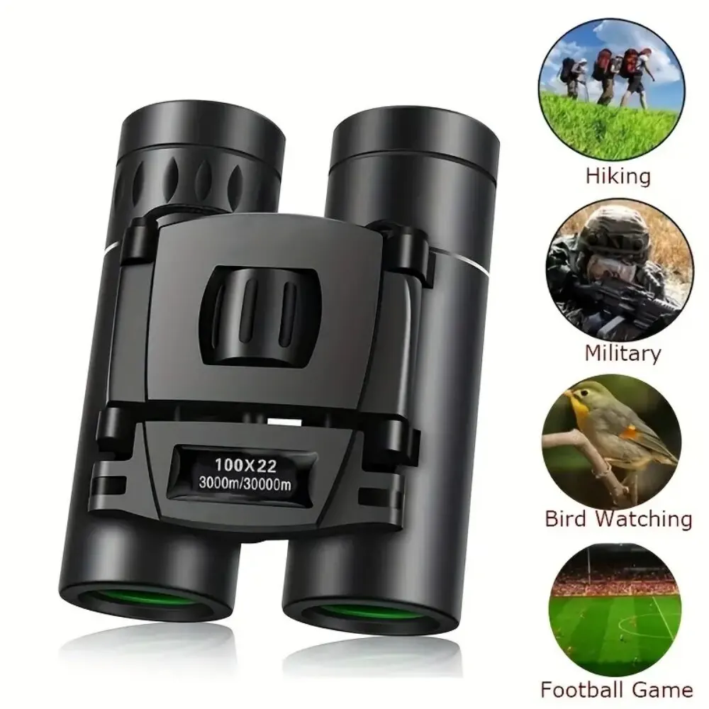 Jumelles professionnelles 100x22 vision nocturne portable pour camping pêche observation longue distance