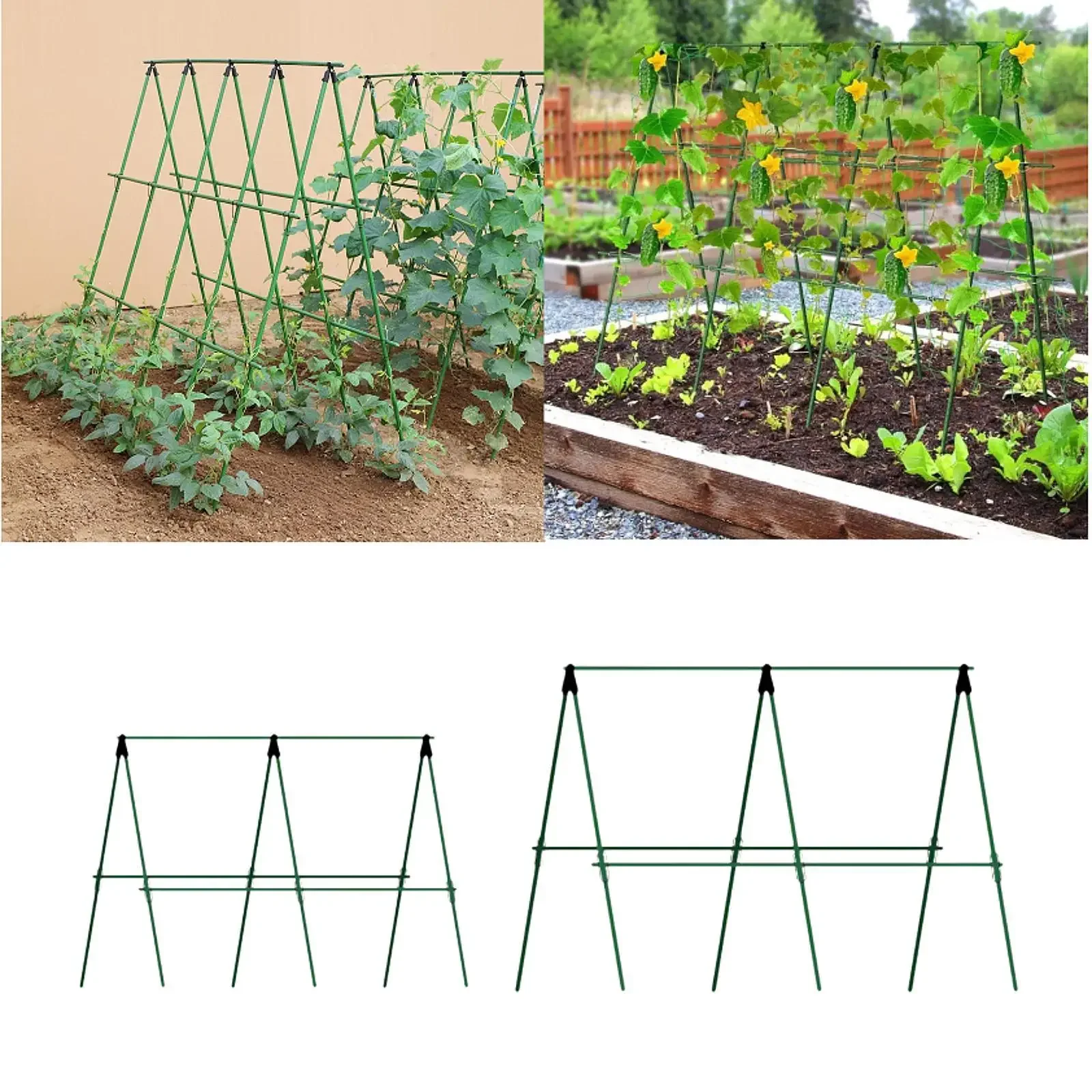 Cucumber Trellis Sturdy Easy to Install A Frame Garden Trellis Plant Support for Vines Fruits Climbing Plants Vegetables Grape