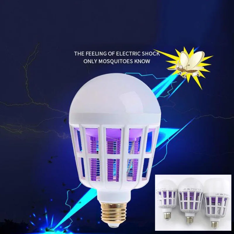 2 Vie 9W/20W Led Mosquito Killer Lampadina Led Night Light Anti Moskito Muggen Bug Zapper Garden E27 Plug Ac 220V Home Indoor