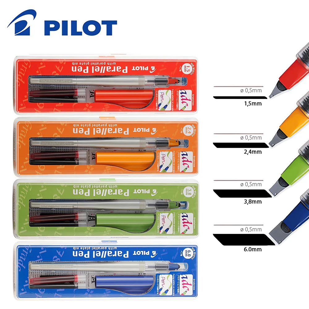 Set of 4 Pilot Parallel Calligraphy Pens 1.5, 2.4, 3.8, 6.0 mm