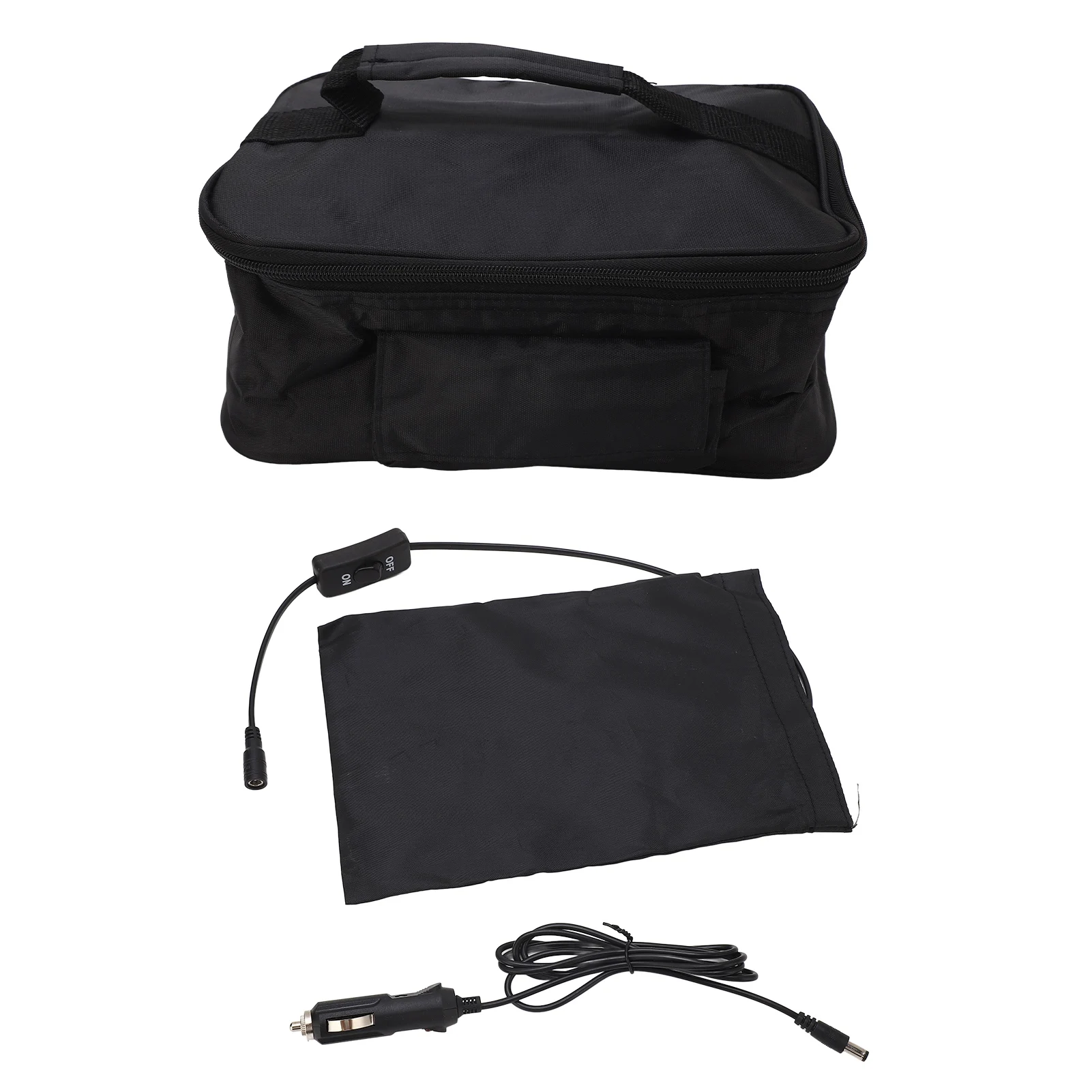 Portable Mini Car Microwave 12V Electric Heated Lunch Box Oven Fast Heating Picnic Box for Travel Camping Food Cooking Black 2