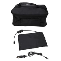 Portable Mini Car Microwave 12V Electric Heated Lunch Box Oven Fast Heating Picnic Box for Travel Camping Food Cooking Black 2