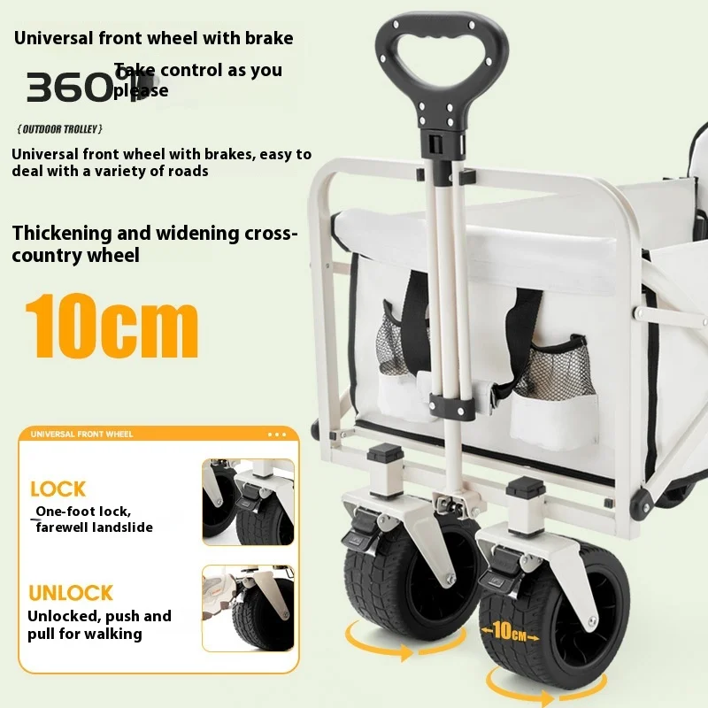Camper Camping Car Outdoor Portable Large Capacity Multifunctional Adjustable Handcart Foldable Camping Car Customize Picnic