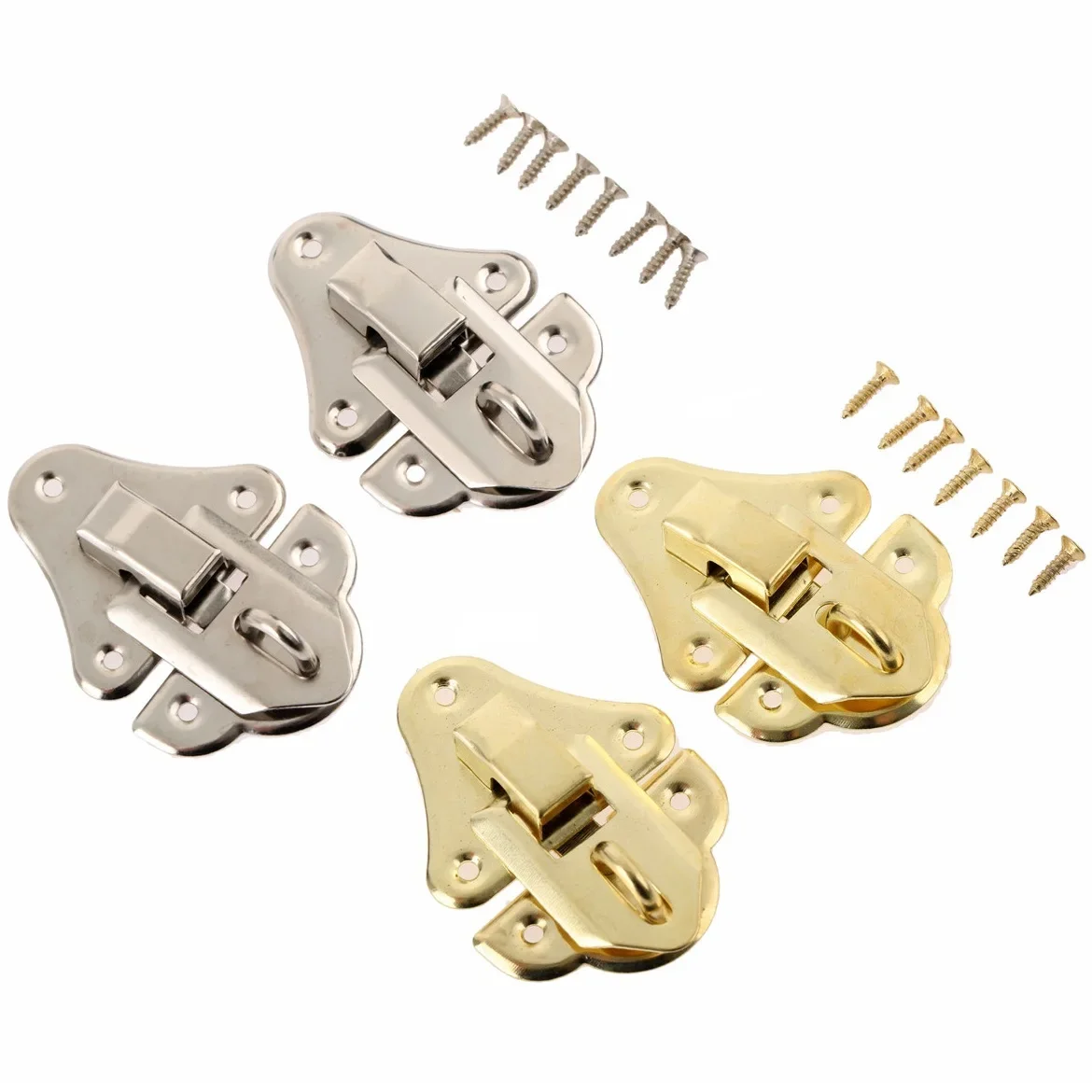 2Pcs Antique Suitcase Drawer Jewelry Wooden Box Toggle Catch Latch Hasps Toggle Lock Cabinet Case Clip Clasp Retro Chests Buckle
