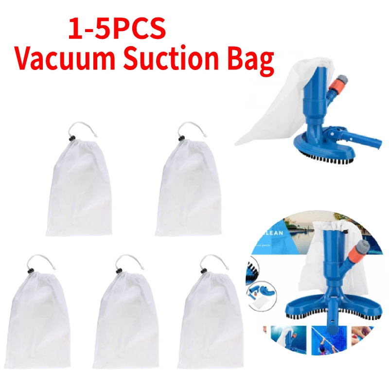 Pool Cleaning Tool Swimming Pool Cleaning Kit 1-5pcs Pool Cleaner Suction Bag Fine Mesh Pool Vacuum OPP Plastic Bag Fountain Spa Vacuum Cleaner Mesh For Swimming