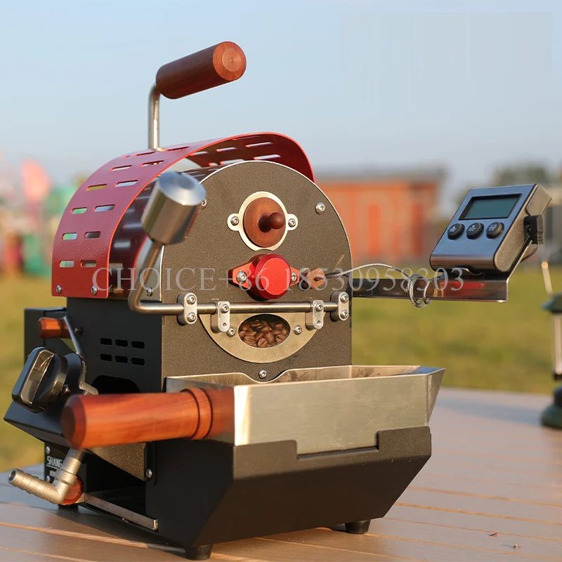 Automatic Coffee Beans Roaster Machine Small Home Gas Heating Stainless Steel Small Coffee Equipment 100g Bean Roaster