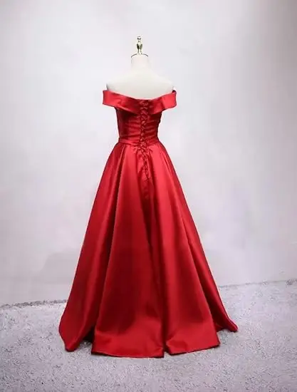 Vintage Off The Shoulder Evening Dresses Long Satin Prom Dress Elegant Women Formal Gowns Wedding Dress Party Customized