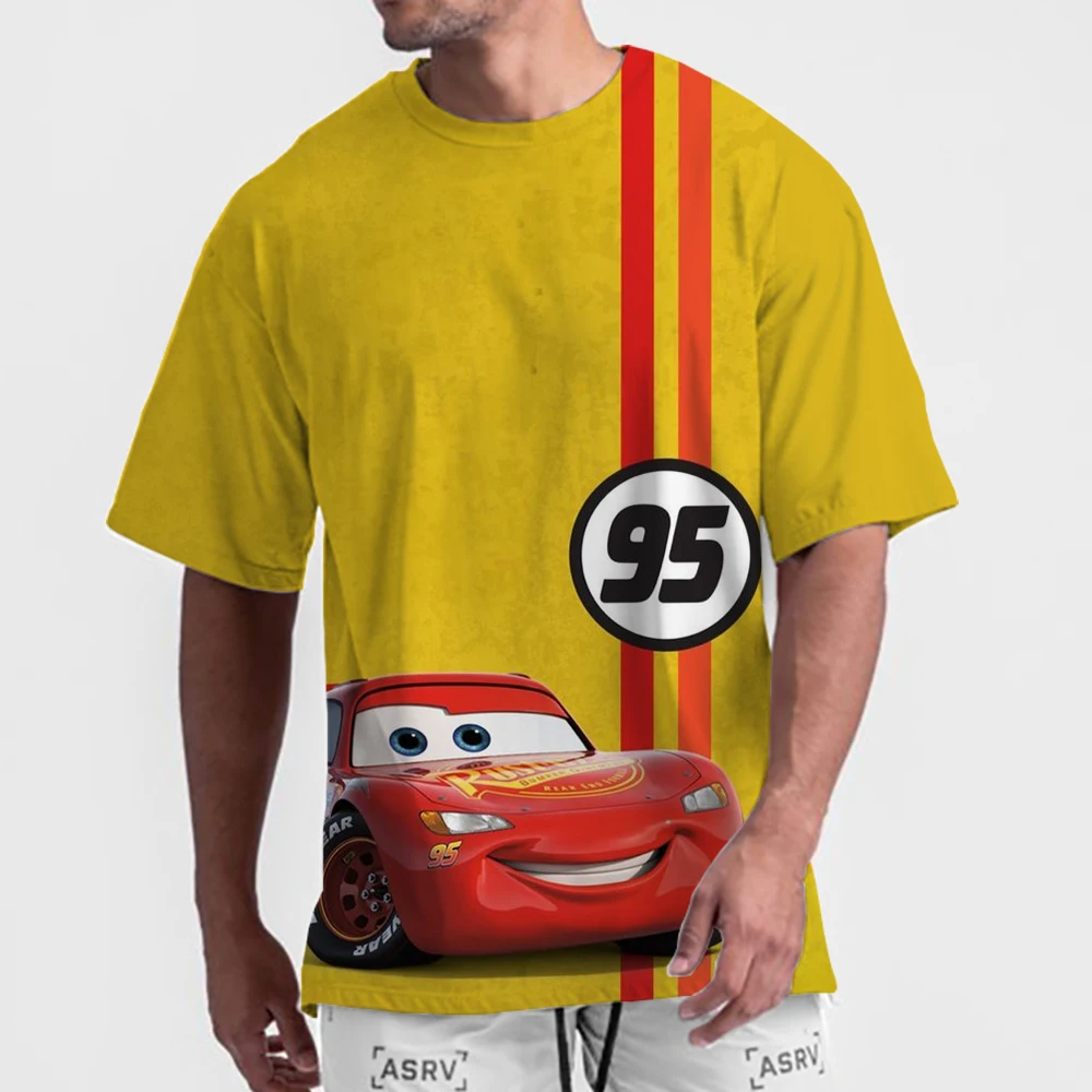 thumbnail image 1 of Camiseta clásica con estampado de anime de dibujos animados de Racing Story para hombre, para uso diario, ocio callejero, comodidad y estilo McQueen, 1 of 5
