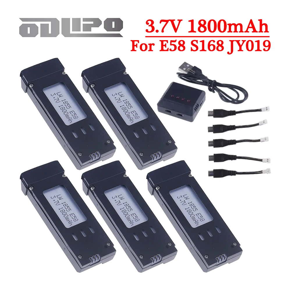 Улучшенный Аккумулятор для квадрокоптера E58 E68 JY019 S168 JD19 998PRO, 1800 мАч
