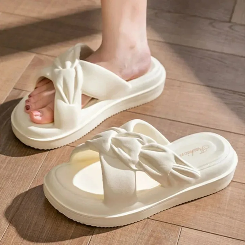 Summer EVA Slippers for Women Fashion Casual Beach Shoes Indoor Anti-Slip Outerwear Home Use Female Footwear