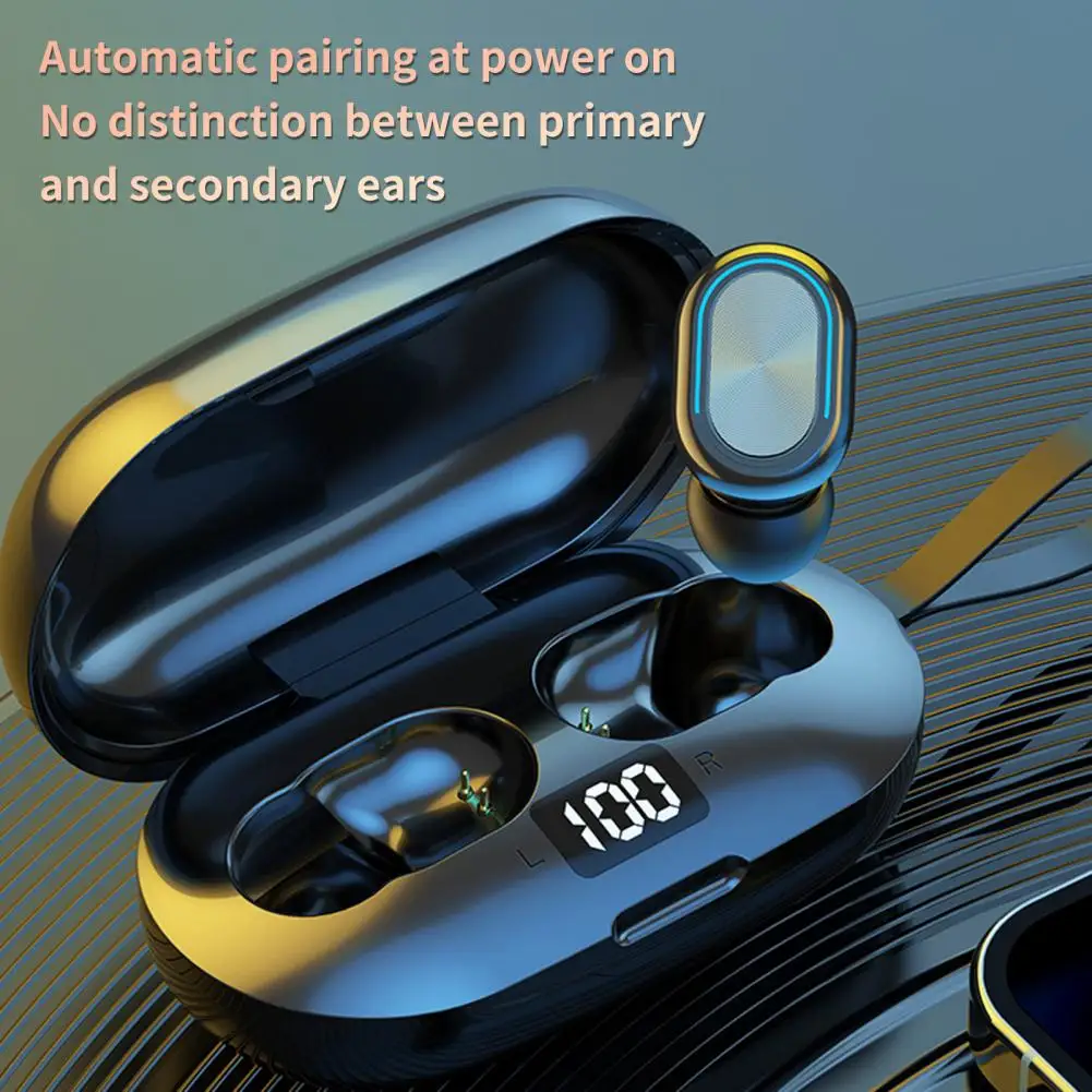 

Portable Wireless Bluetooth Earphone LED Digital Display Fingerprint Touch Subwoofer Listen to Music Mini Wireless Headphones