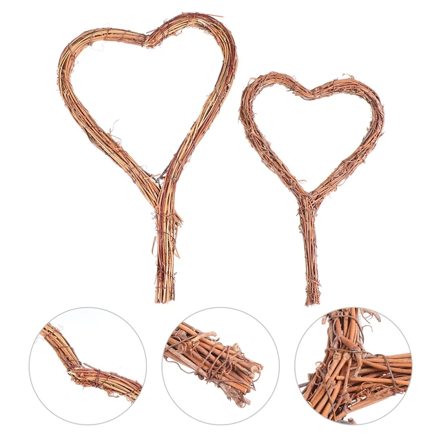 Rustic Artisan Style Heart Charms with Vine Detail Package of 2 Charms for Jewelry Making