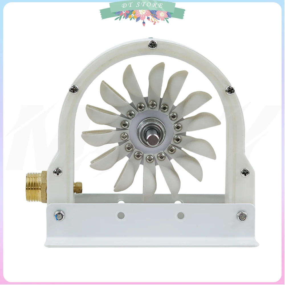 Wishcolor 100-300W 500-4000RPM Pelton Wheel Impulse Pelton Turbine with Adapter to DIY Hydroelectric Generator