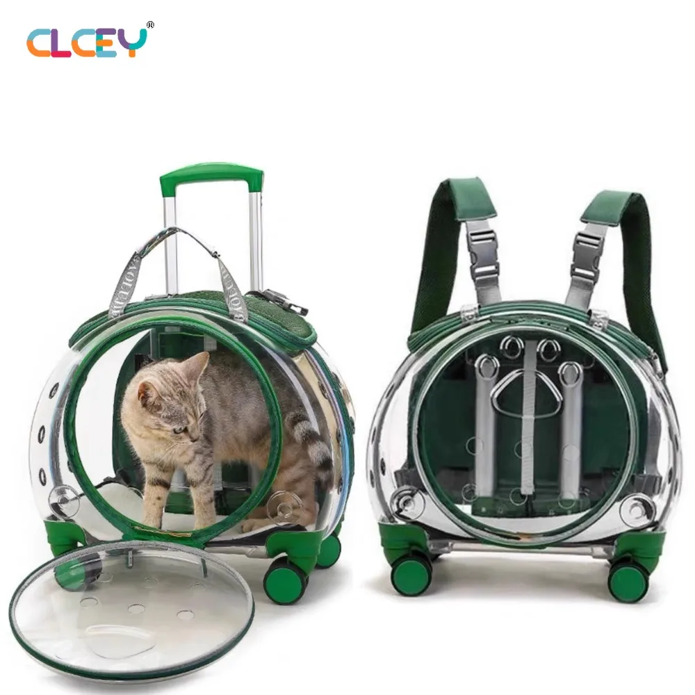 

Cat Bag Transparent Trolley Case Backpack Carry Bag Dog Travel Suitcase Pet Space Capsule Cat Carriers Bags Cat Backpack Carrier