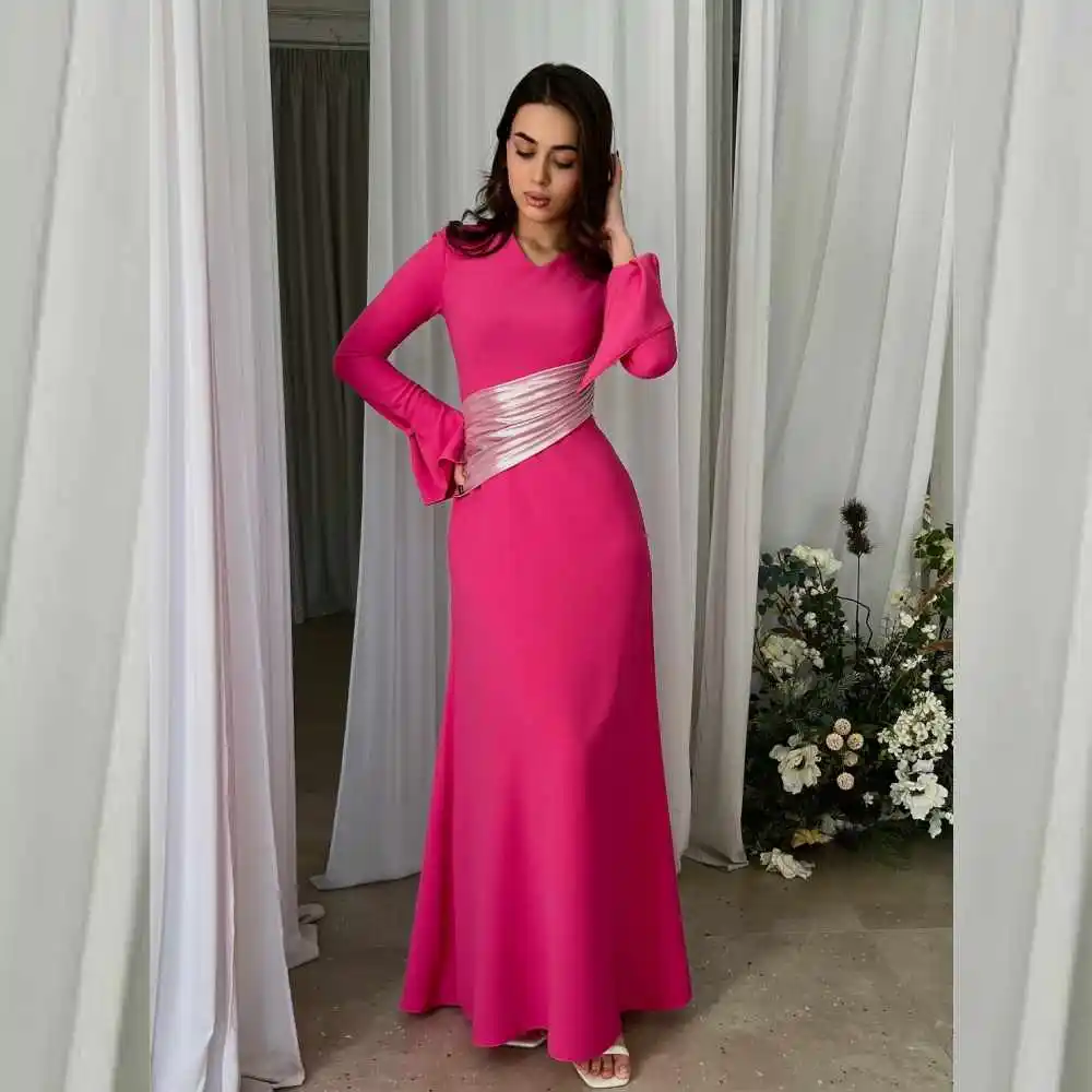 

Ball Dress Jersey Ruched Cocktail Party A-line V-neck Bespoke Occasion Gown Midi Dresses Saudi Arabia Evening