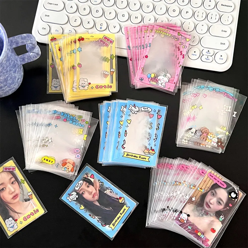 MINKYS Kawaii 20pcs/50pcs Kpop Sleeves 3 inch Toploader Card Bag Photocard Sleeves Idol Photo Cards Protective Storage Bag 6