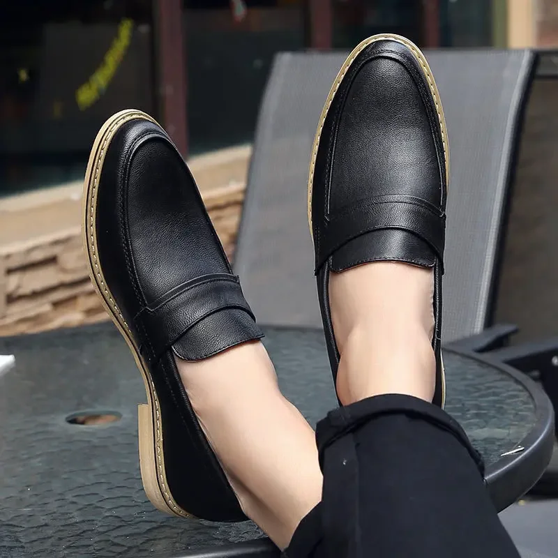 Spring New Men's Leather Shoes Formal Dress Business Leather Shoes Banquet Men's